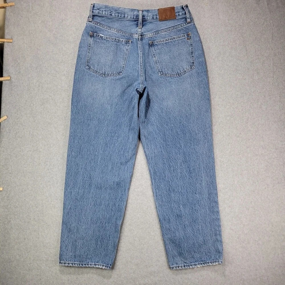 Madewell Womens The Dad Jeans Relaxed Straight Size 28 (Fits 30x27) Blue Classic